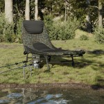 vidaXL Șezlong pescuit picioare reglabile de noroi, pliabil, camuflaj vidaXL Șezlong pescuit picioare reglabile de noroi, pliabil, camuflaj