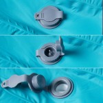 vidaXL Saltea de camping auto-gonflabilă cu pernă, 1 persoană albastru