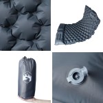vidaXL Saltea de camping auto-gonflabilă, cu perne, 2 persoane, gri