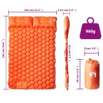 vidaXL Saltea camping auto-gonflabilă cu perne, 2 persoane, portocaliu vidaXL Saltea camping auto-gonflabilă cu perne, 2 persoane, portocaliu