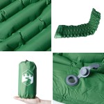 vidaXL Saltea camping auto-gonflabilă, cu pernă, 1 persoană, verde vidaXL Saltea camping auto-gonflabilă, cu pernă, 1 persoană, verde