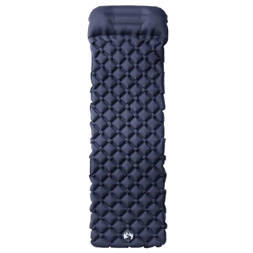 vidaXL Saltea de camping gonflabilă, cu pernă, 1 persoană, gri