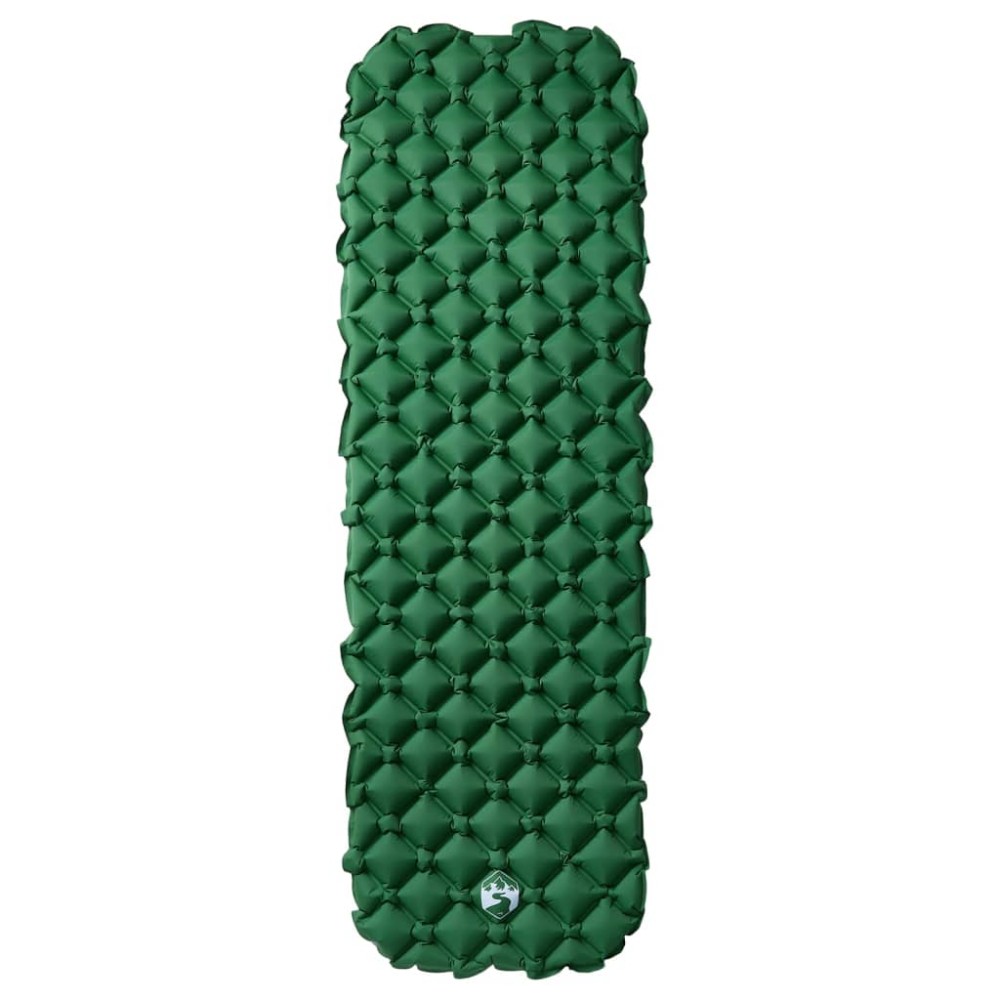 vidaXL Saltea gonflabilă de camping, 1 persoană, verde, 190x58x6 cm
