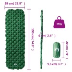 vidaXL Saltea gonflabilă de camping, 1 persoană, verde, 190x58x6 cm vidaXL Saltea gonflabilă de camping, 1 persoană, verde, 190x58x6 cm
