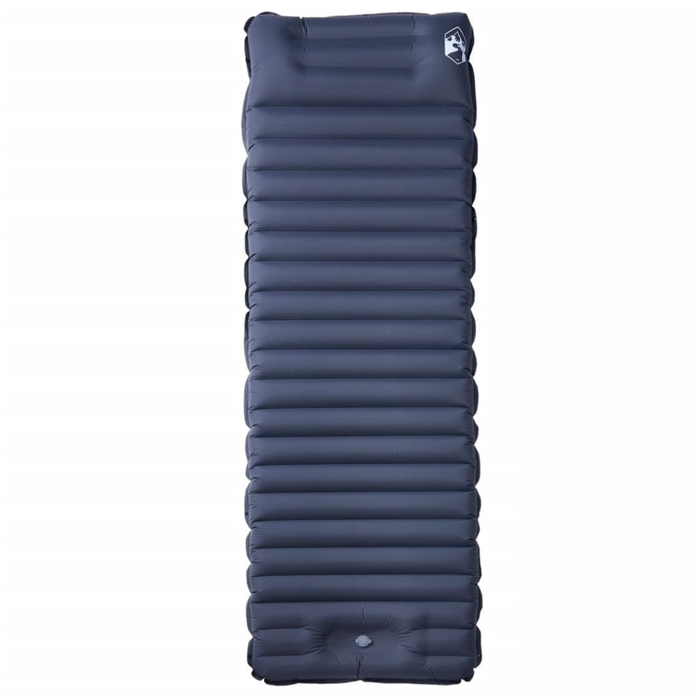 vidaXL Saltea de camping auto-gonflabilă, cu pernă, 1 persoană, gri