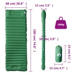 vidaXL Saltea camping auto-gonflabilă, cu pernă, 1 persoană, verde vidaXL Saltea camping auto-gonflabilă, cu pernă, 1 persoană, verde
