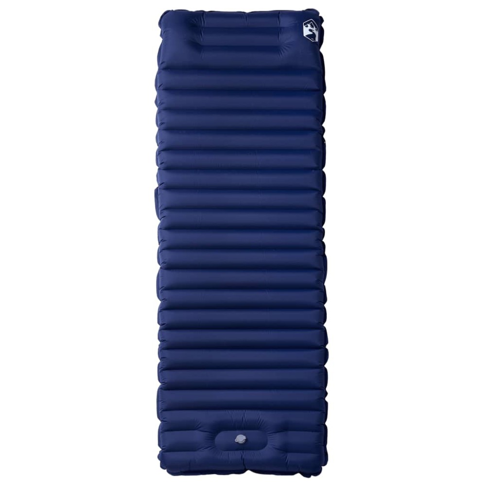 vidaXL Saltea de camping auto-gonflabilă cu pernă 1 persoană bleumarin