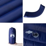 vidaXL Saltea de camping auto-gonflabilă cu pernă 1 persoană bleumarin