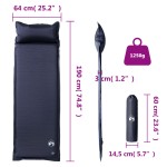 vidaXL Saltea de camping auto-gonflabilă, cu pernă, 1 persoană, gri vidaXL Saltea de camping auto-gonflabilă, cu pernă, 1 persoană, gri
