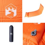vidaXL Saltea camping auto-gonflabilă cu pernă, 1 persoană, portocaliu vidaXL Saltea camping auto-gonflabilă cu pernă, 1 persoană, portocaliu