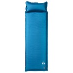 vidaXL Saltea de camping gonflabilă cu pernă, 1 persoană, turcoaz vidaXL Saltea de camping gonflabilă cu pernă, 1 persoană, turcoaz