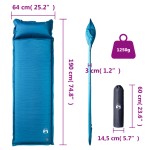 vidaXL Saltea de camping gonflabilă cu pernă, 1 persoană, turcoaz vidaXL Saltea de camping gonflabilă cu pernă, 1 persoană, turcoaz