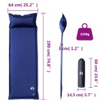 vidaXL Saltea de camping auto-gonflabilă cu pernă 1 persoană bleumarin vidaXL Saltea de camping auto-gonflabilă cu pernă 1 persoană bleumarin