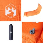 vidaXL Saltea camping auto-gonflabilă cu pernă, 1 persoană, portocaliu