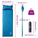 vidaXL Saltea de camping gonflabilă cu pernă, 1 persoană, turcoaz vidaXL Saltea de camping gonflabilă cu pernă, 1 persoană, turcoaz