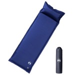 vidaXL Saltea de camping auto-gonflabilă cu pernă 1 persoană bleumarin vidaXL Saltea de camping auto-gonflabilă cu pernă 1 persoană bleumarin