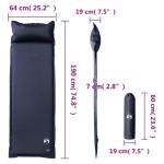 vidaXL Saltea de camping auto-gonflabilă, cu pernă, 1 persoană, gri vidaXL Saltea de camping auto-gonflabilă, cu pernă, 1 persoană, gri