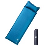 vidaXL Saltea de camping gonflabilă cu pernă, 1 persoană, turcoaz vidaXL Saltea de camping gonflabilă cu pernă, 1 persoană, turcoaz