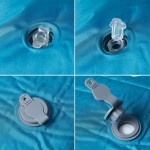 vidaXL Saltea de camping gonflabilă cu pernă, 1 persoană, turcoaz vidaXL Saltea de camping gonflabilă cu pernă, 1 persoană, turcoaz