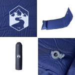 vidaXL Saltea de camping auto-gonflabilă cu pernă 1 persoană bleumarin vidaXL Saltea de camping auto-gonflabilă cu pernă 1 persoană bleumarin