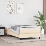 vidaXL Saltea de pat cu arcuri, crem, 120x190x20 cm, textil vidaXL Saltea de pat cu arcuri, crem, 120x190x20 cm, textil