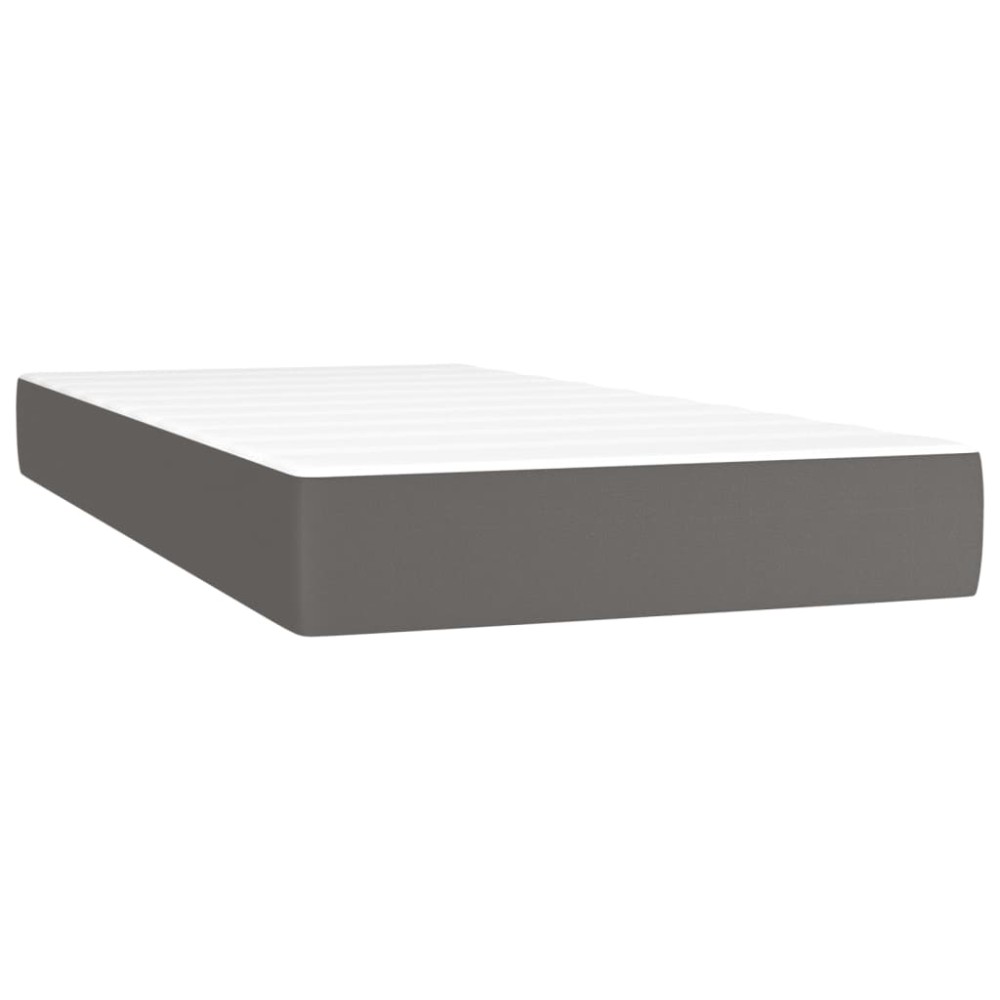 vidaXL Saltea de pat cu arcuri, gri, 120x190x20 cm, piele ecologică