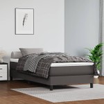 vidaXL Saltea de pat cu arcuri, gri, 120x190x20 cm, piele ecologică vidaXL Saltea de pat cu arcuri, gri, 120x190x20 cm, piele ecologică