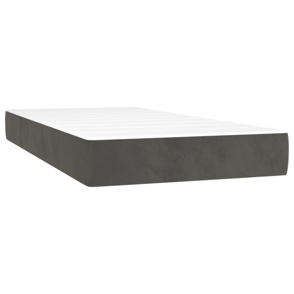vidaXL Saltea de pat cu arcuri, gri închis, 120x190x20 cm, textil