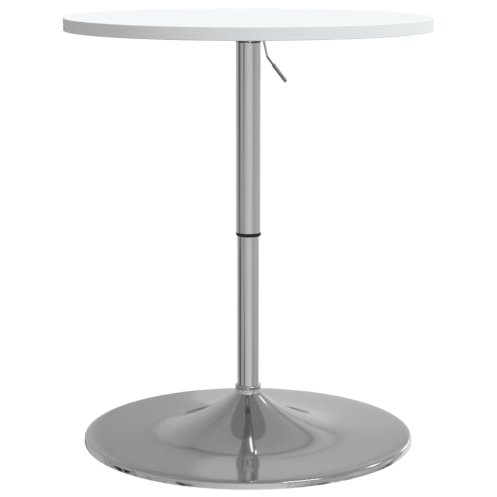 vidaXL Masă de bar, alb, 60x60x90 cm, lemn prelucrat și oțel cromat