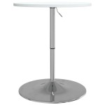 vidaXL Masă de bar, alb, 60x60x90 cm, lemn prelucrat și oțel cromat