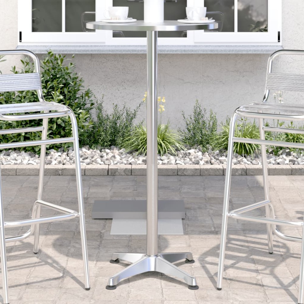 vidaXL Masă bar exterior înălțime reglabilă Ø59,5x70/109,5 cm aluminiu