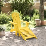 vidaXL Scaun Adirondack cu taburet, galben, lemn masiv de brad vidaXL Scaun Adirondack cu taburet, galben, lemn masiv de brad