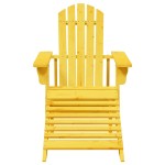 vidaXL Scaun Adirondack cu taburet, galben, lemn masiv de brad vidaXL Scaun Adirondack cu taburet, galben, lemn masiv de brad