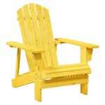 vidaXL Scaun Adirondack cu taburet, galben, lemn masiv de brad vidaXL Scaun Adirondack cu taburet, galben, lemn masiv de brad