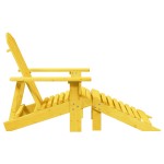 vidaXL Scaun Adirondack cu taburet, galben, lemn masiv de brad vidaXL Scaun Adirondack cu taburet, galben, lemn masiv de brad