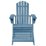 vidaXL Scaun Adirondack cu taburet, albastru, lemn masiv de brad vidaXL Scaun Adirondack cu taburet, albastru, lemn masiv de brad