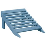 vidaXL Scaun Adirondack cu taburet, albastru, lemn masiv de brad vidaXL Scaun Adirondack cu taburet, albastru, lemn masiv de brad