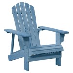 vidaXL Scaun Adirondack cu taburet, albastru, lemn masiv de brad vidaXL Scaun Adirondack cu taburet, albastru, lemn masiv de brad