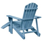 vidaXL Scaun Adirondack cu taburet, albastru, lemn masiv de brad vidaXL Scaun Adirondack cu taburet, albastru, lemn masiv de brad