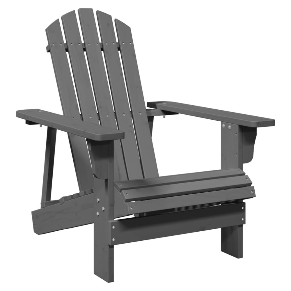 vidaXL Scaun Adirondack, gri, 69x85x90,5 cm, lemn masiv de brad