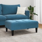 vidaXL Taburet, albastru, 77x55x31 cm, catifea vidaXL Taburet, albastru, 77x55x31 cm, catifea