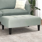 vidaXL Taburet, gri deschis, 77x55x31 cm, catifea vidaXL Taburet, gri deschis, 77x55x31 cm, catifea