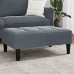 vidaXL Taburet, gri închis, 77x55x31 cm, catifea vidaXL Taburet, gri închis, 77x55x31 cm, catifea
