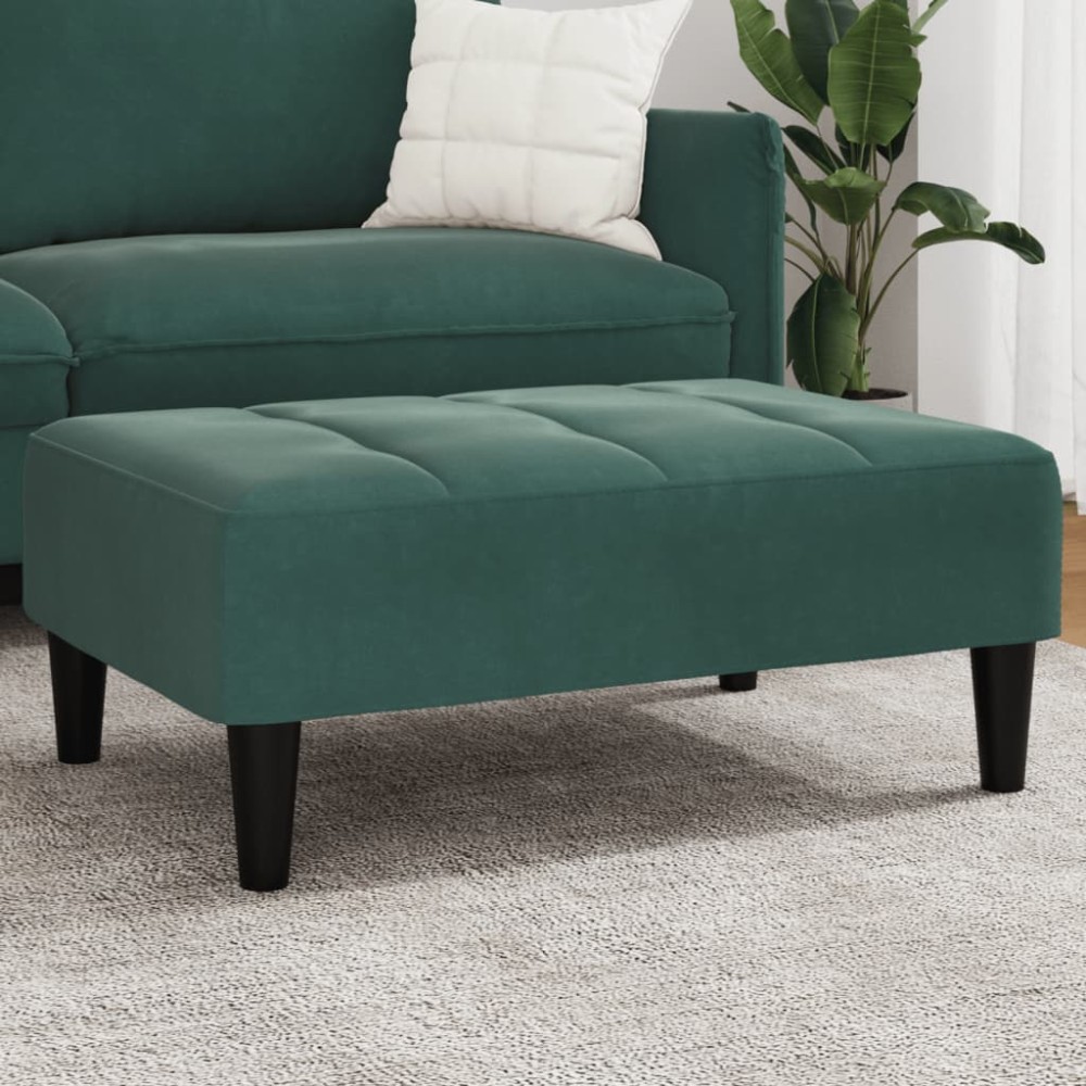 vidaXL Taburet, verde închis, 77x55x31 cm, catifea