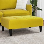 vidaXL Taburet, galben, 77x55x31 cm, catifea vidaXL Taburet, galben, 77x55x31 cm, catifea