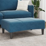 vidaXL Taburet, albastru, 77x55x31 cm, catifea vidaXL Taburet, albastru, 77x55x31 cm, catifea