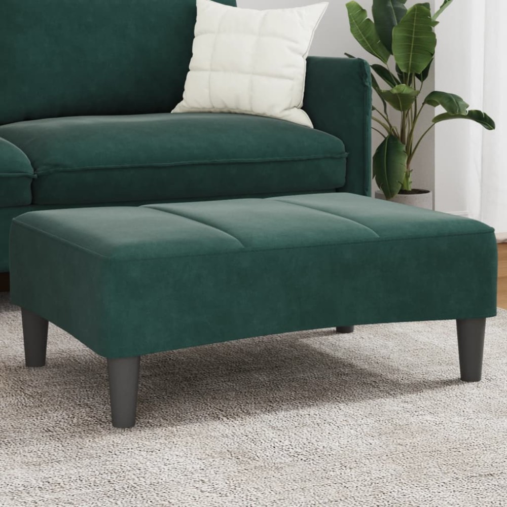 vidaXL Taburet, verde închis, 77x55x31 cm, catifea
