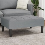 vidaXL Taburet, gri deschis, 77x55x31 cm, material textil vidaXL Taburet, gri deschis, 77x55x31 cm, material textil