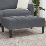 vidaXL Taburet, gri închis, 77x55x31 cm, catifea vidaXL Taburet, gri închis, 77x55x31 cm, catifea