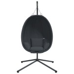 vidaXL Scaun suspendat tip ou, cu suport, antracit, țesătură și oțel vidaXL Scaun suspendat tip ou, cu suport, antracit, țesătură și oțel